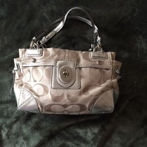 Silver Coach handbag